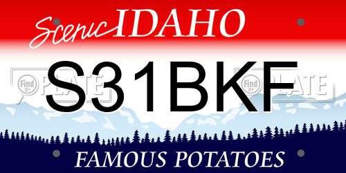 S31BKF Idaho License Plate