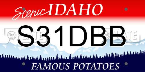 S31DBB Idaho License Plate