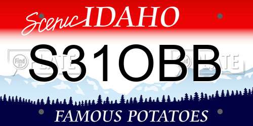 S31OBB Idaho License Plate