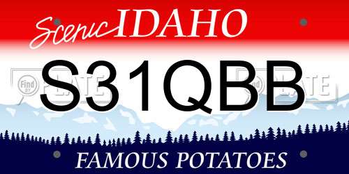 S31QBB Idaho License Plate