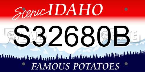 S32680B Idaho License Plate