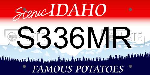 S336MR Idaho License Plate