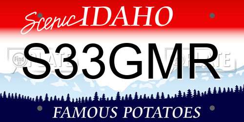 S33GMR Idaho License Plate