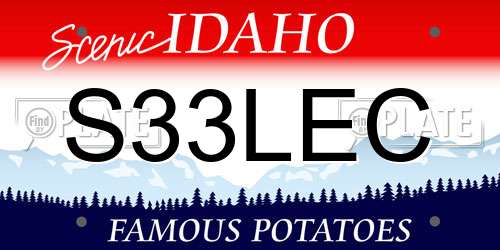 S33LEC Idaho License Plate