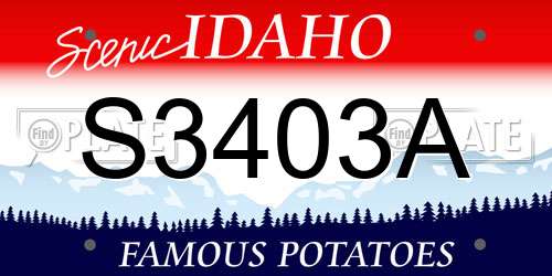 S3403A Idaho License Plate