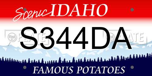 S344DA Idaho License Plate