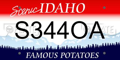 S344OA Idaho License Plate