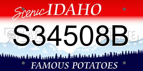 S34508B Idaho License Plate