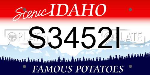 S3452I Idaho License Plate