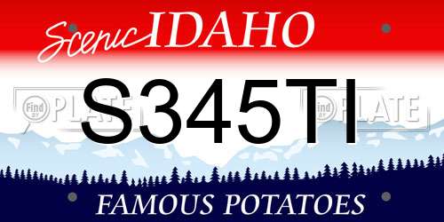 S345TI Idaho License Plate