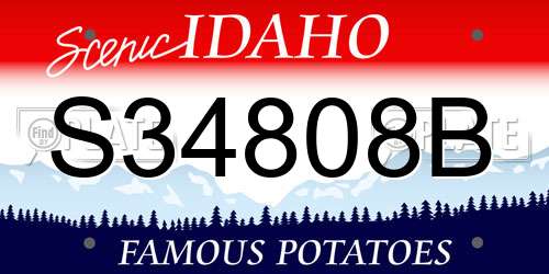 S34808B Idaho License Plate