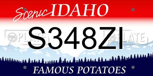 S348ZI Idaho License Plate