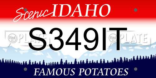 S349IT Idaho License Plate