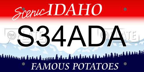 S34ADA Idaho License Plate