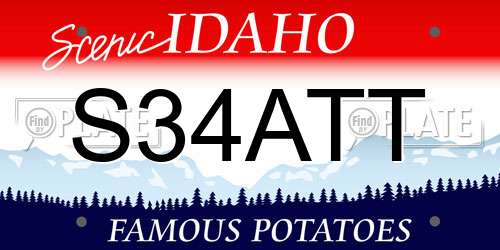 S34ATT Idaho License Plate