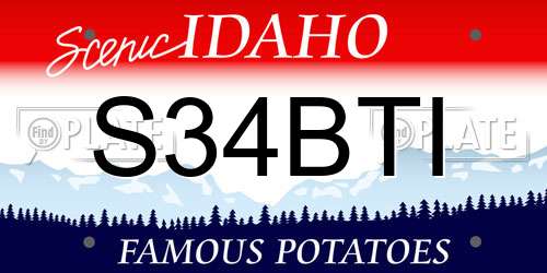 S34BTI Idaho License Plate