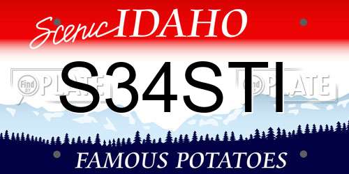 S34STI Idaho License Plate