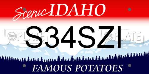 S34SZI Idaho License Plate