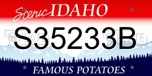 S35233B Idaho License Plate
