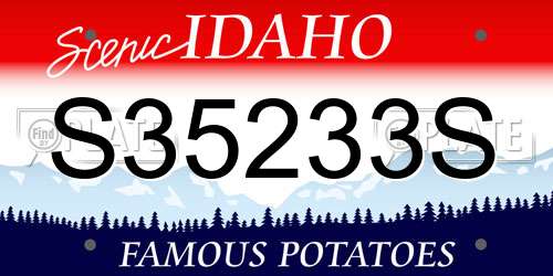 S35233S Idaho License Plate