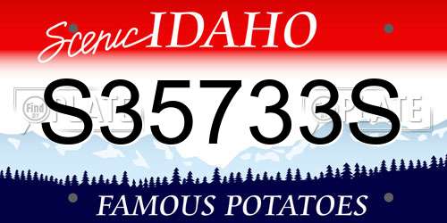 S35733S Idaho License Plate