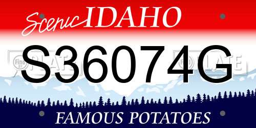 S36074G Idaho License Plate