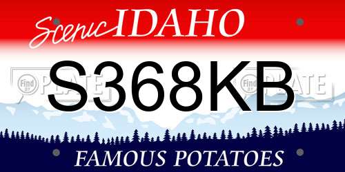 S368KB Idaho License Plate