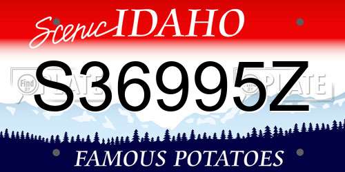 S36995Z Idaho License Plate