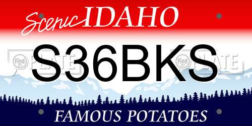 S36BKS Idaho License Plate