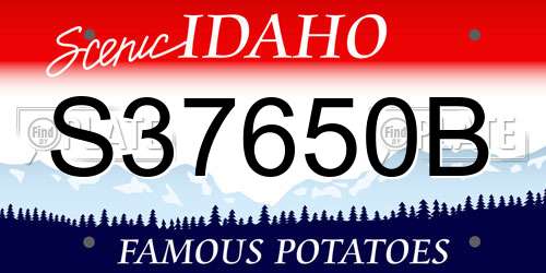S37650B Idaho License Plate