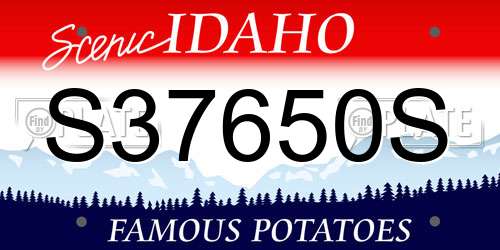 S37650S Idaho License Plate