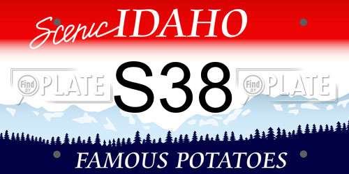 S38 Idaho License Plate