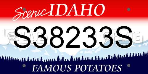 S38233S Idaho License Plate