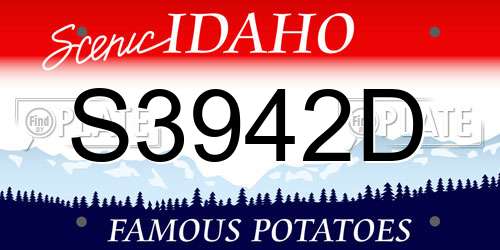 S3942D Idaho License Plate