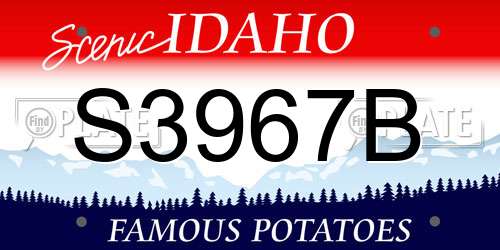 S3967B Idaho License Plate