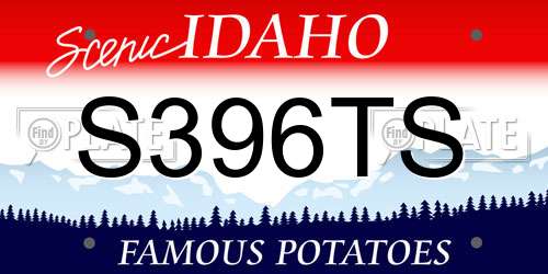 S396TS Idaho License Plate
