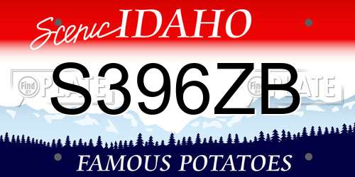 S396ZB Idaho License Plate