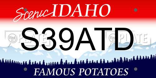 S39ATD Idaho License Plate