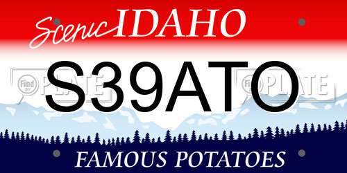 S39ATO Idaho License Plate