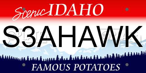S3AHAWK Idaho License Plate