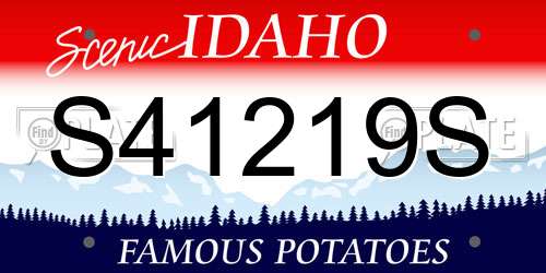 S41219S Idaho License Plate