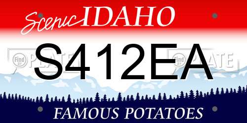 S412EA Idaho License Plate