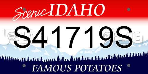S41719S Idaho License Plate