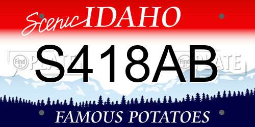 S418AB Idaho License Plate