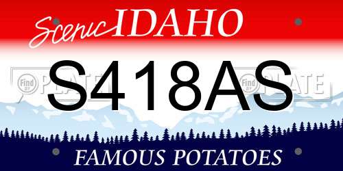 S418AS Idaho License Plate