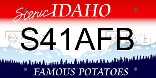 S41AFB Idaho License Plate