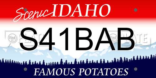 S41BAB Idaho License Plate