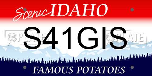 S41GIS Idaho License Plate