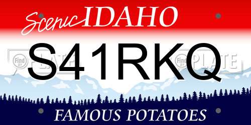 S41RKQ Idaho License Plate