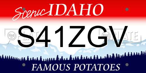 S41ZGV Idaho License Plate